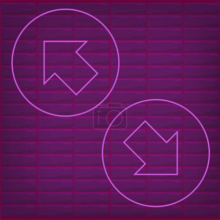 Ilustración de Flechas en forma de neón cibernético futurista moderno retro Alien Dance Club brillante púrpura rosa luces - Imagen libre de derechos