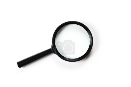 Photo for Magnifying glass or lens on white, top view - Royalty Free Image