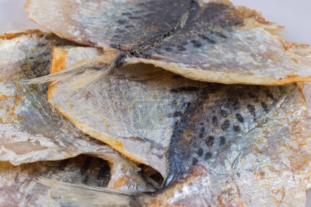 Photo for Dried yellowstripe scad fishes. snack for beer. - Royalty Free Image