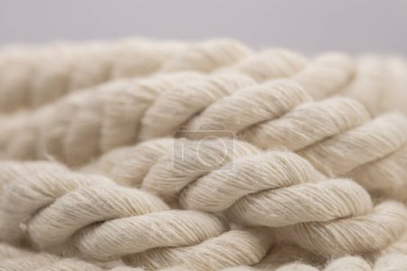 Photo for Rope detail. Close-up of its rope texture Depth of field minimalism ropes. - Royalty Free Image