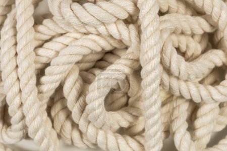 Photo for Rope detail. Close-up of its rope texture Depth of field minimalism ropes. - Royalty Free Image