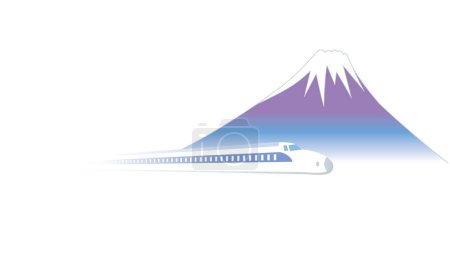 Ilustración de Monte Fuji y Shinkansen, el símbolo de Japón - Imagen libre de derechos