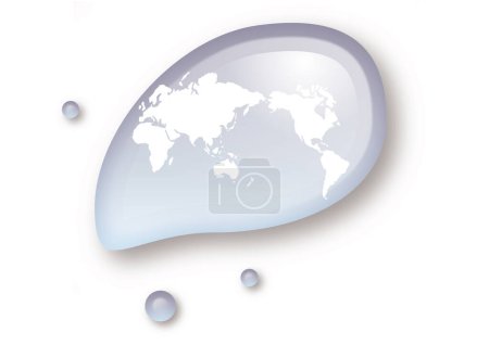 Ilustración de El mundo se refleja en las gotas de agua - Imagen libre de derechos
