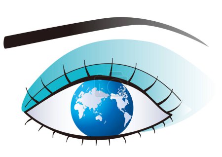 Illustration for Eyes that keep an eye on the world situation - Royalty Free Image