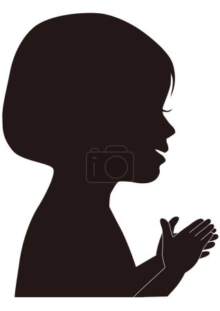 Photo for Upper body sideways silhouette of a girl washing her hands - Royalty Free Image