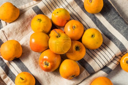 Foto de Manzanas tejocote orgánicas de naranja cruda en un racimo - Imagen libre de derechos