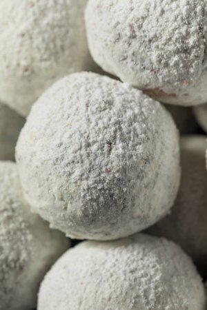 Photo for Homemade Sweet Powdered Donut Holes for Breakfasat - Royalty Free Image