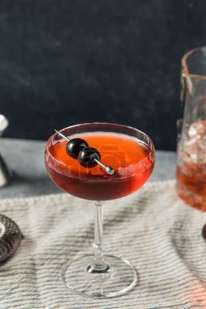 Photo for Boozy Cold Bourbon Left Hand Cocktail with Vermouth and Chocolate Bitters - Royalty Free Image