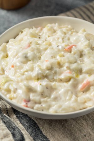 Photo for Homemade Southern Creamy Coleslaw with Mayo and Cabbage - Royalty Free Image