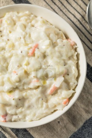 Photo for Homemade Southern Creamy Coleslaw with Mayo and Cabbage - Royalty Free Image