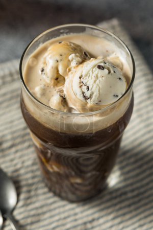 Téléchargez les photos : Irish Stout Ice Cream Float with Beer in a Pint Glass - en image libre de droit