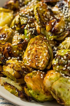 Photo for Asian Homemade Barbecue Brussel Sprouts with Soy Sauce - Royalty Free Image
