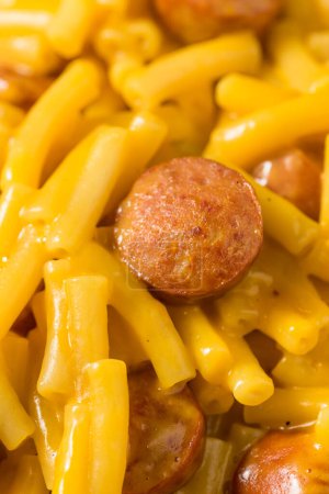 Foto de Hot Dog Macaroni and Cheese Meal in a Bowl - Imagen libre de derechos