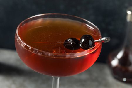 Photo for Cold Boozy Brooklyn Manhattan Cocktail with Rye Whiskey - Royalty Free Image