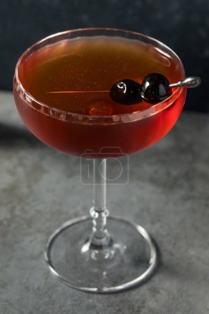 Photo for Cold Boozy Brooklyn Manhattan Cocktail with Rye Whiskey - Royalty Free Image