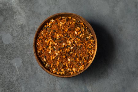 Photo for Spicy Togarashi Shichimi Japanese 7 Spice in a Bowl - Royalty Free Image