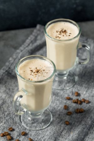 Photo for Frozen Boozy Irish Coffee Milkshake with Whiskey and Cream - Royalty Free Image