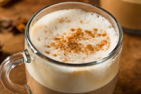Photo for Warm Dirty Chai Latte with Milk and Spices - Royalty Free Image