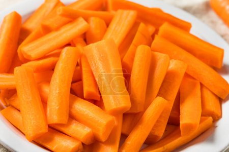 Photo for Raw Orange Organic Carrots on a Plate - Royalty Free Image