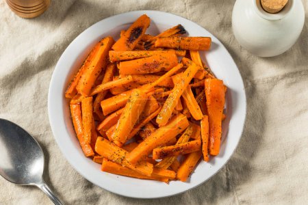 Photo for Homemade Organic Roasted Carrots in a Pan - Royalty Free Image