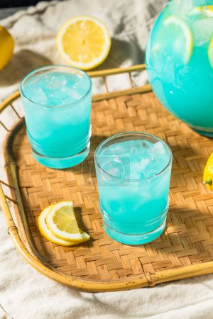 Photo for Cold Refreshing Blue Fruit Punch Cocktail in a Glass - Royalty Free Image