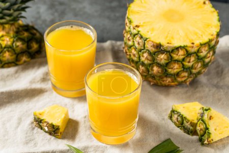 Photo for Cold Refreshing Yellow Pineapple Juice Ready to Drink - Royalty Free Image