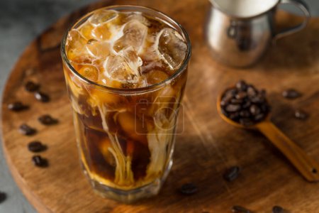 Photo for Homemade Healthy Iced Coffee with Oat Milk - Royalty Free Image