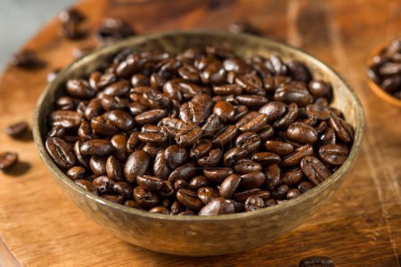 Photo for Organic Roasted Espresso Coffee Beans in a Bowl - Royalty Free Image