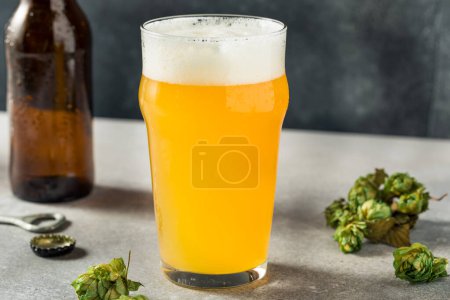 Photo for Cold Refreshing Hazy IPA Beer in a Pint Glass - Royalty Free Image