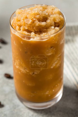 Photo for Homemade Sweet Frozen Iced Coffee in a Glass - Royalty Free Image