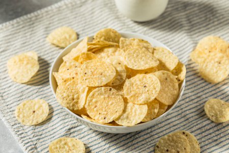 Photo for Mexican Round Tortilla Chips in a Bowl - Royalty Free Image