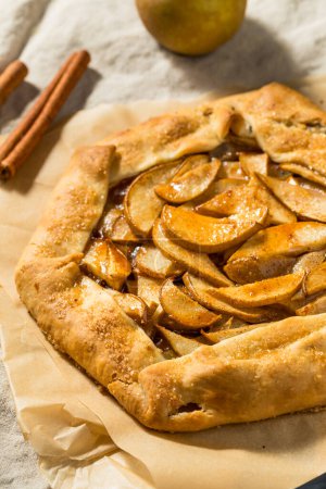 Photo for Homemade Warm Cinnamon Pear Galette with Sugar - Royalty Free Image