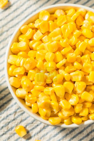 Foto de Kernals de maíz amarillo orgánicos al vapor calientes en un tazón - Imagen libre de derechos