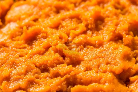 Photo for Organic Raw Orange Pumpkin Puree in a Bowl - Royalty Free Image