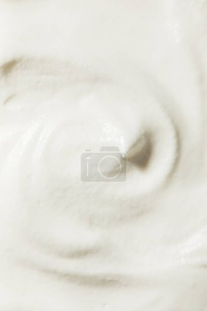 Photo for Sweet White Whipped Cream Dessert in a Bowl - Royalty Free Image