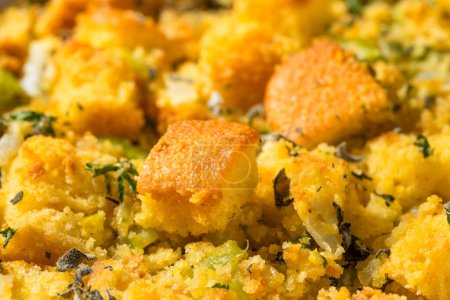 Photo for Homemade American Cornbread Stuffing with Sage for Thanksgiving - Royalty Free Image