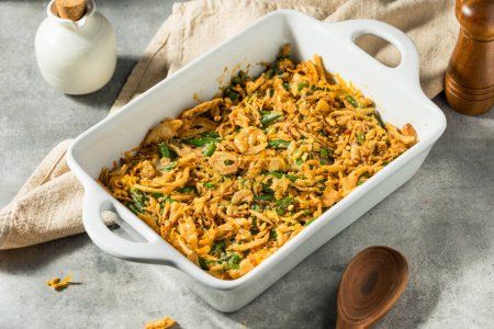 Photo for Homemade Thanksgiving Green Bean Casserole with Fried Onions - Royalty Free Image