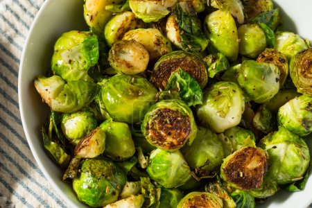 Photo for Healthy Roasted Homemade Brussels Sprouts Ready to Eat - Royalty Free Image
