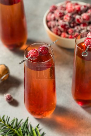 Photo for Boozy Bubbly Refreshing Cranberry Mimosa with Champagne - Royalty Free Image