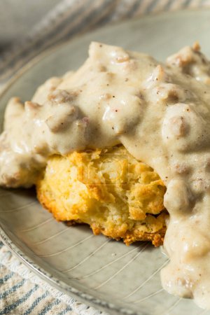 Photo for Homemade Southern Biscuits and Gravy for Breakfast - Royalty Free Image