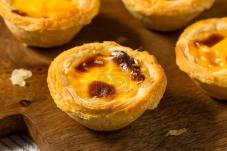 Photo for Homemade Sweet Portuguese Egg Tart Ready to Eat - Royalty Free Image