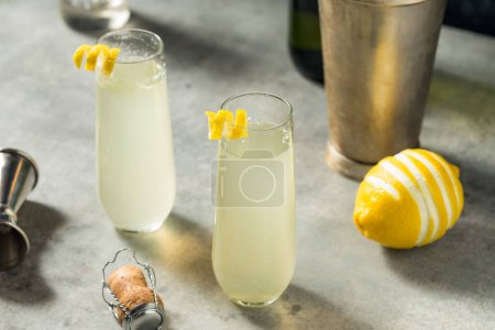 Téléchargez les photos : Cocktail Bubbly Boozy French 75 avec Champagne et Citron - en image libre de droit