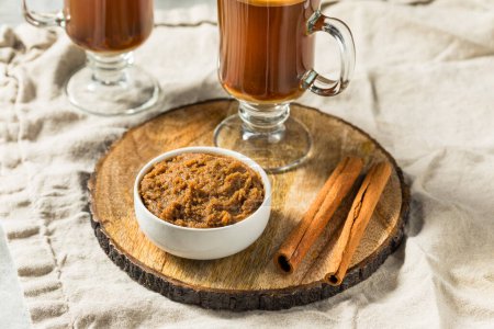 Photo for Hot Buttered Rum Butter Batter with Brown Sugar in a Bowl - Royalty Free Image