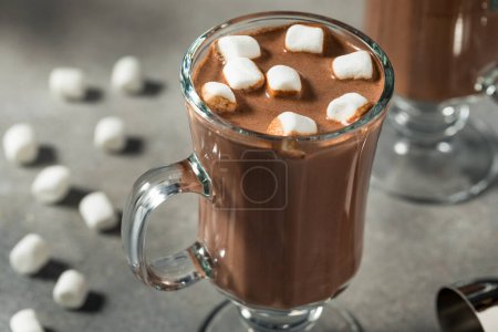 Photo for Warm Boozy Hot Cocoa Chocolate in a Mug with Marshmallows - Royalty Free Image