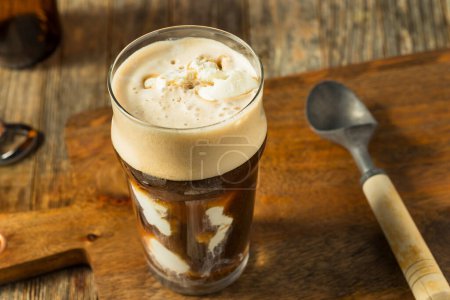 Photo for Frozen Boozy Irish Stout Beer Ice Cream Float in a Pint Glass - Royalty Free Image