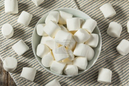 Photo for Organic Dry Big White Marshmallows in a Bowl - Royalty Free Image