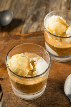 Photo for Frozen Sweet Affogato Coffee Dessert with Ice Cream and Espresso - Royalty Free Image