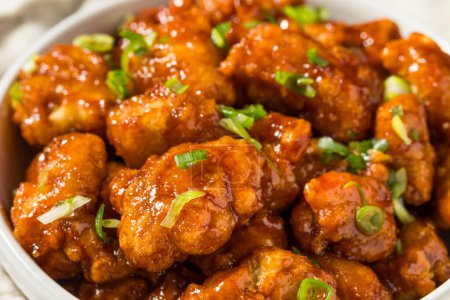 Photo for Spicy Deep Fried Korean Chicken with Sesame and Soy Sauce - Royalty Free Image