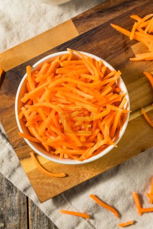 Photo for Organic Raw Shredded Carrot Shreds in a Bowl - Royalty Free Image