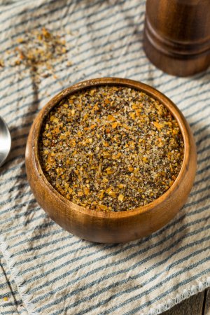 Photo for Dry Steak Meat Seasoning Spices with Salt Pepper and Garlic - Royalty Free Image